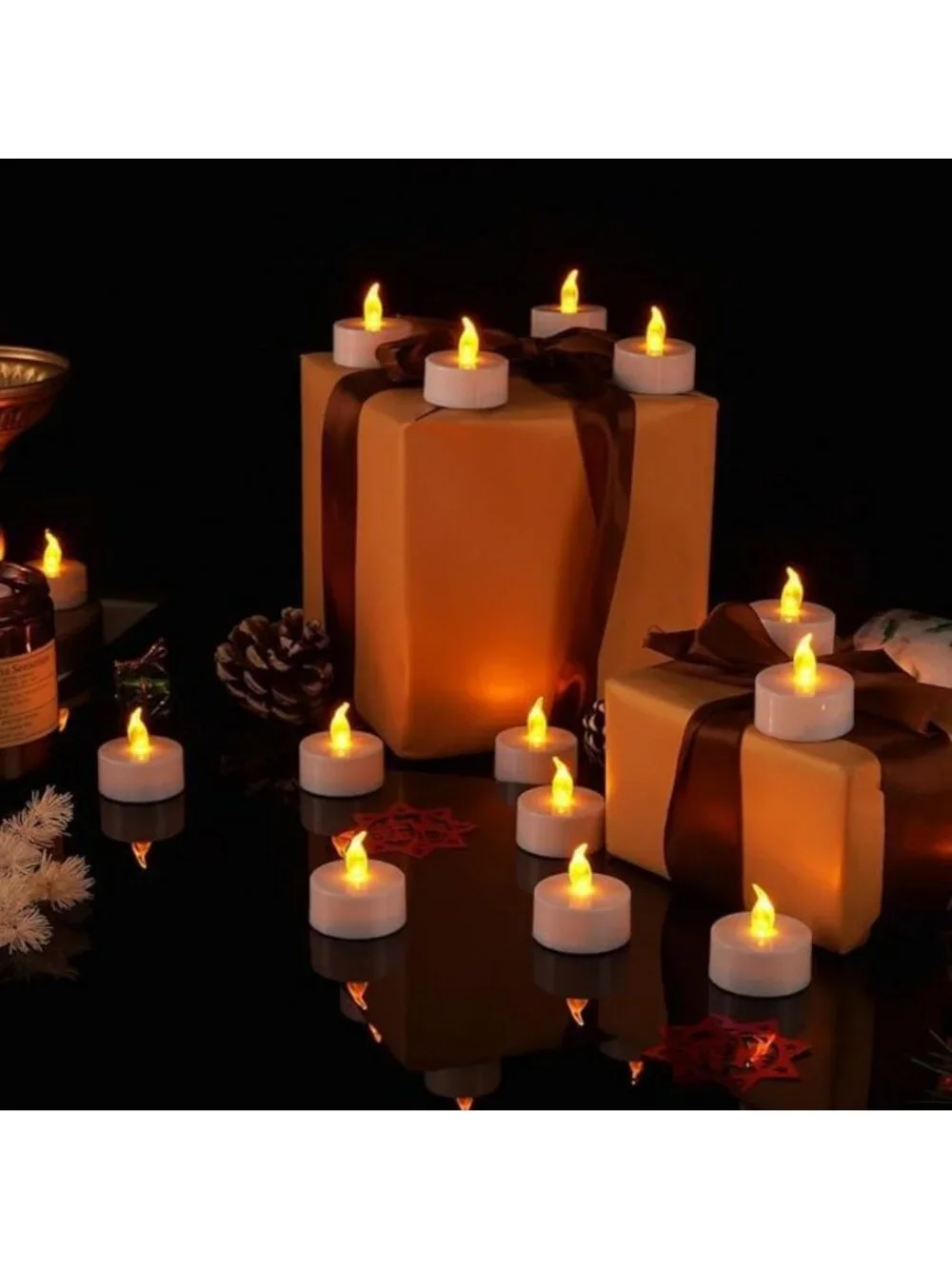 150 Pack Warm Yellow LED Flameless Tea Lights - Battery Operated Candles for